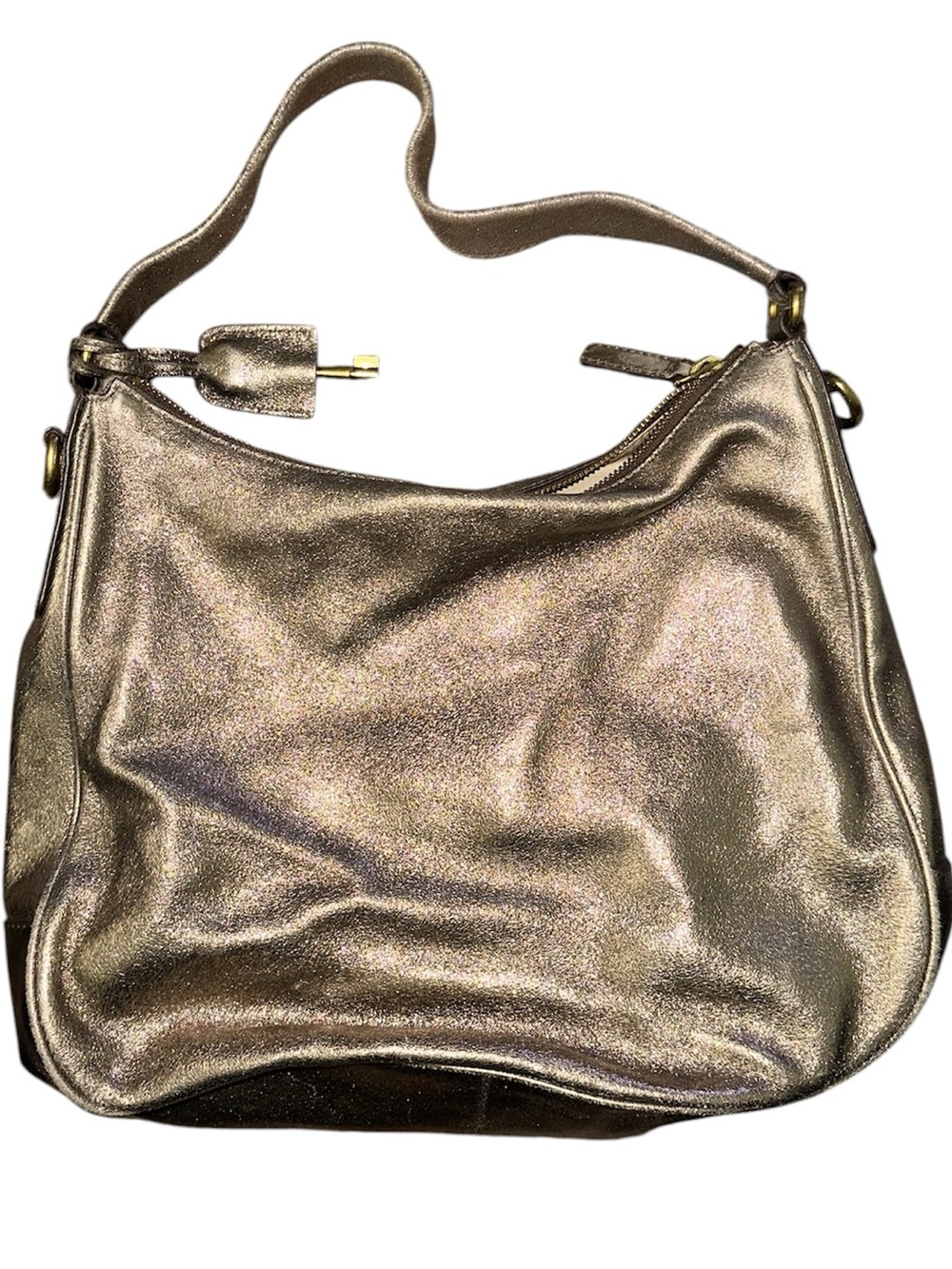 FOSSIL Memoir Hobo Metallic Golden Shoulder Purse Sept. 2013